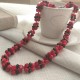 Natural Red Coral Beads and Black Crystals necklace
