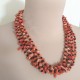 Natural Coral Necklace with Black Glass Beads