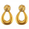 Pendientes estilo retro dorado vintage con cristales