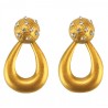 Vintage Gold Statement Earrings with Crystals
