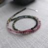 Natural Multicolor Faceted Tourmaline Choker Necklace
