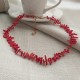 Natural Red Bamboo Coral Short Choker Necklace