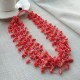 Collar artesanal de Coral natural rosa diseño multicapas