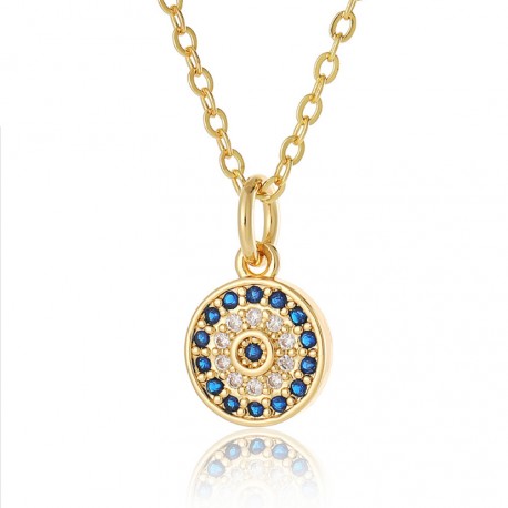 Gold Plated Evil Eye Pendant Minimalist Necklace