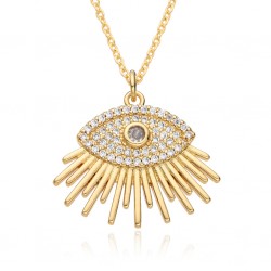 Evil Eye Jewelry Necklace with Micro Pave Cubic Zirconia Crystals