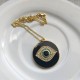 Black Evil Eye Jewelry Necklace with Micro Pave Cubic Zirconia Crystals