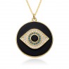 Black Evil Eye Jewelry Necklace with Micro Pave Cubic Zirconia Crystals