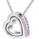 Fashion Jewelry Cubic Zircon Heart Pendant Necklace