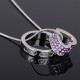 Fashion Jewelry Cubic Zircon Heart Pendant Necklace