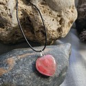 Natural Cherry Quartz Heart Pendant Necklace