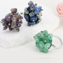 Natural Stone Chip Beads Adjustable Rings