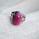 Anillo ajustable con piedra natural de Ágata rosa