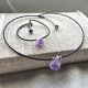 Simple Style Amethyst Stone Set, Necklace And Bracelet