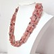 Multi Strand Pearl And Cherry Quartz Necklace