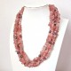 Multi Strand Pearl And Cherry Quartz Necklace