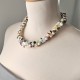 Triple Strand Freshwater Pearl Necklace with Mixed Semiprecious Stones