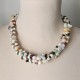 Triple Strand Freshwater Pearl Necklace with Mixed Semiprecious Stones