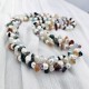 Triple Strand Freshwater Pearl Necklace with Mixed Semiprecious Stones