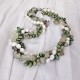 Collar trenzado de perlas blancas y verdes y Cuarzo verde