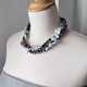 Multi Strands Dyed Freshwater Pearl And Amazon Stone Twisted Necklace