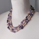 Collar de Amatista, Cuarzo "Strawberry" y Perlas