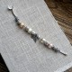 Pulsera con charms cristal rosa y blanco y colgante con ala y corazon