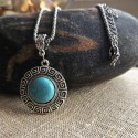 Blue Stone and Tibetan Silver Necklace